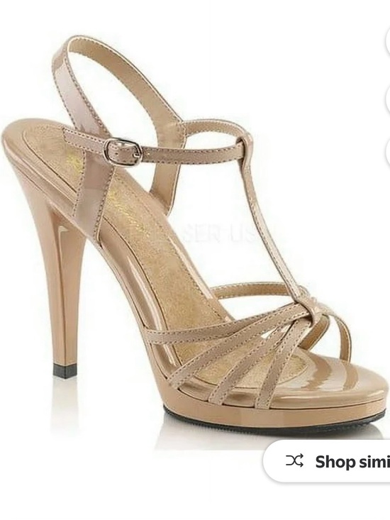 Pleaser Shoes - Pleaser Nude Strappy Platform High Heel Sandals